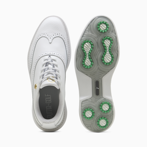 PUMA Royale Wingtip Golf Shoes Men, PUMA White-Vapor Gray-Grassy Green, large-ZAF