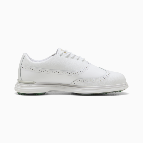PUMA Royale Wingtip Golf Shoes Men, PUMA White-Vapor Gray-Grassy Green, large-ZAF