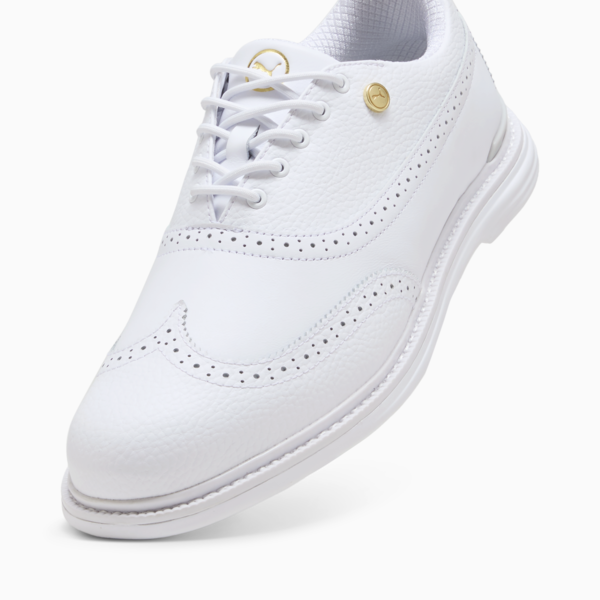 PUMA Royale Wingtip Golf Shoes Men, PUMA White-Vapor Gray-Grassy Green, large-ZAF