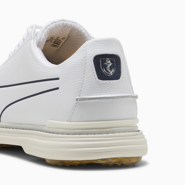 Royale Single Malt Golf Shoes Men, PUMA White-Deep Navy-Gold, large-ZAF