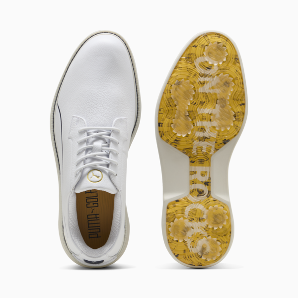 Royale Single Malt Golf Shoes Men, PUMA White-Deep Navy-Gold, large-ZAF