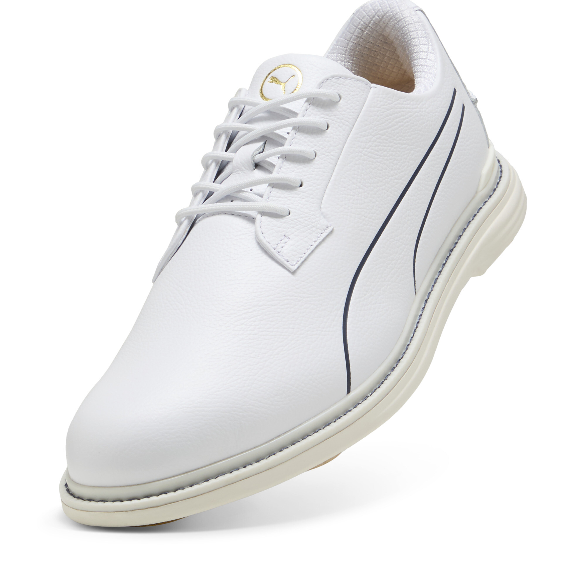 PUMA Royale Single Malt golfschoenen voor Heren, Blauw/Wit/Goud, Maat 40 thumbnail 2