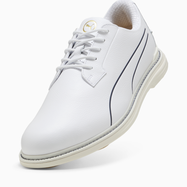 Royale Single Malt Golf Shoes Men, PUMA White-Deep Navy-Gold, large-ZAF