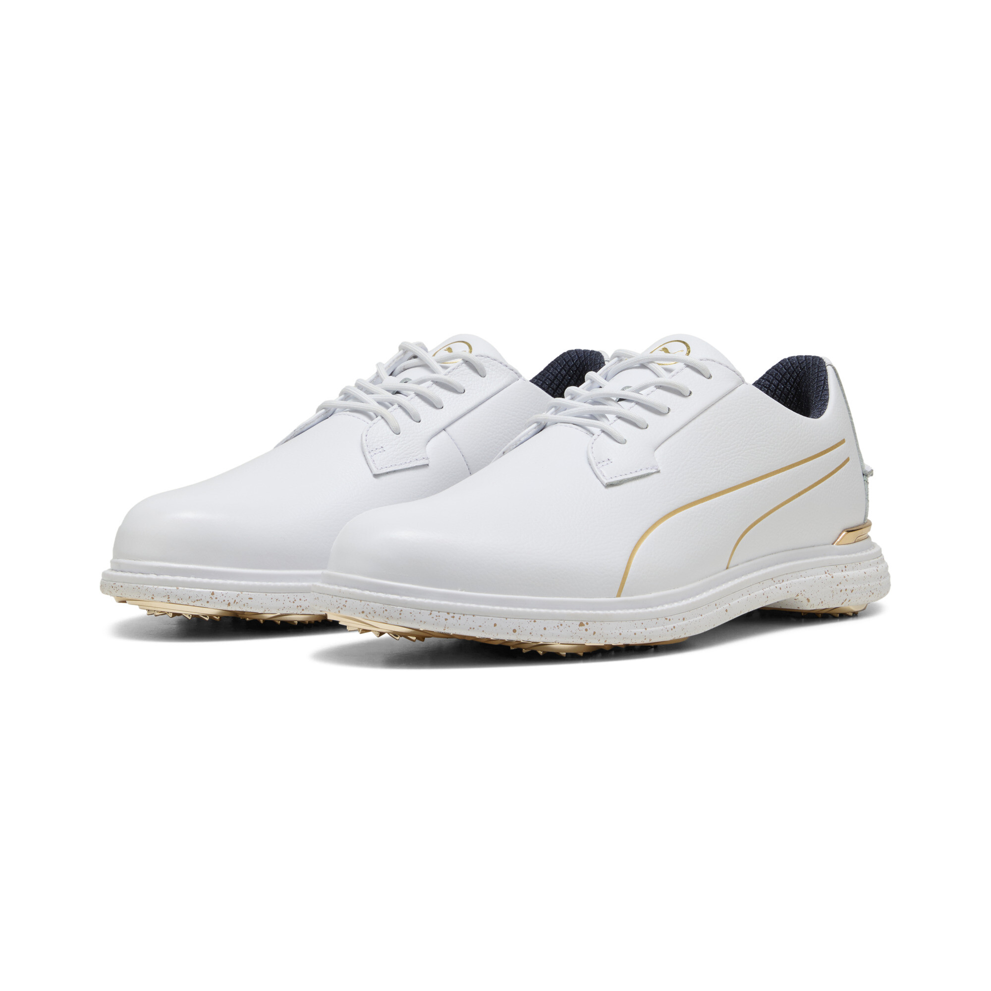 PUMA Royale Players golfschoenen voor Heren, Blauw/Wit/Goud, Maat 40,5 thumbnail 6