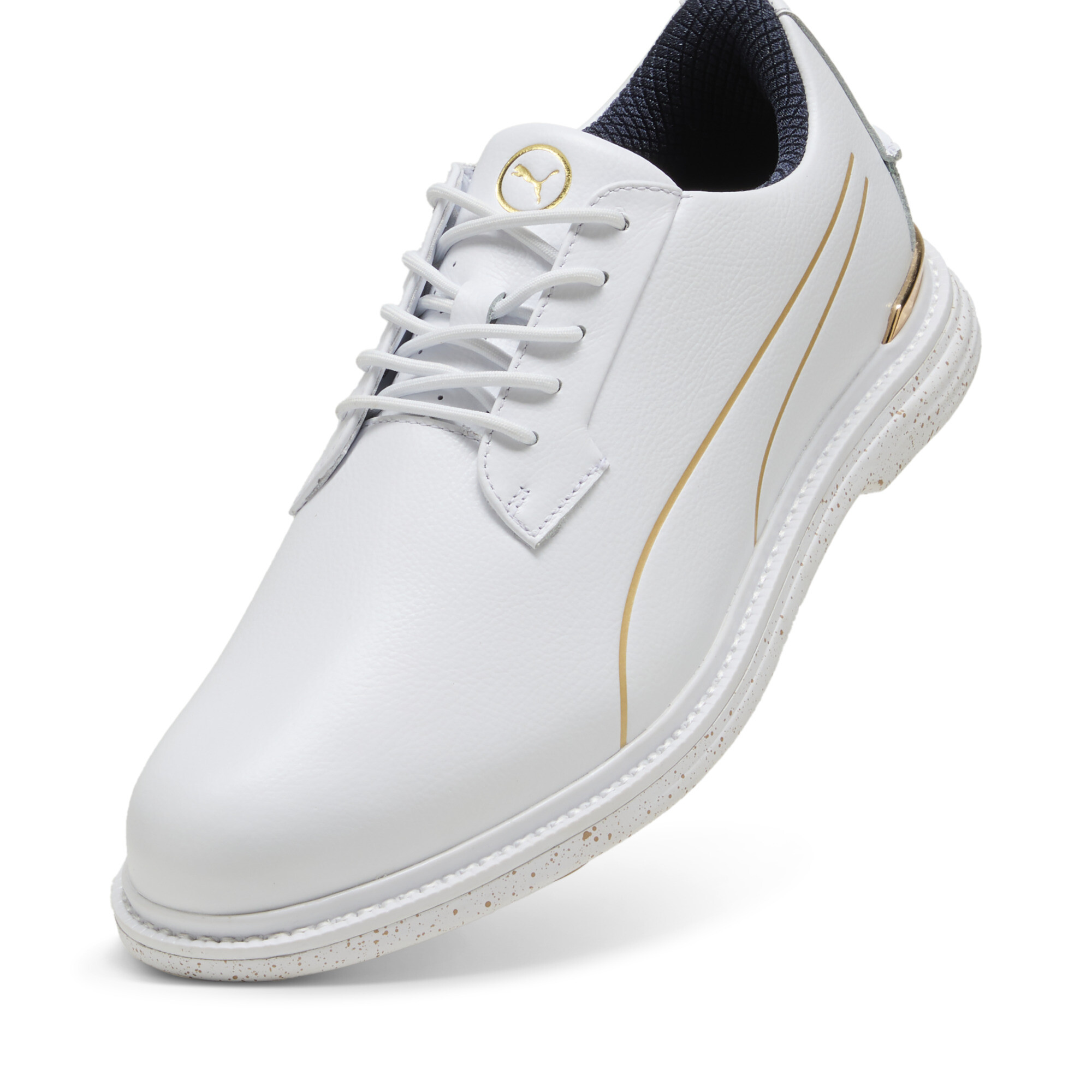 PUMA Royale Players golfschoenen voor Heren, Blauw/Wit/Goud, Maat 40,5 thumbnail 2
