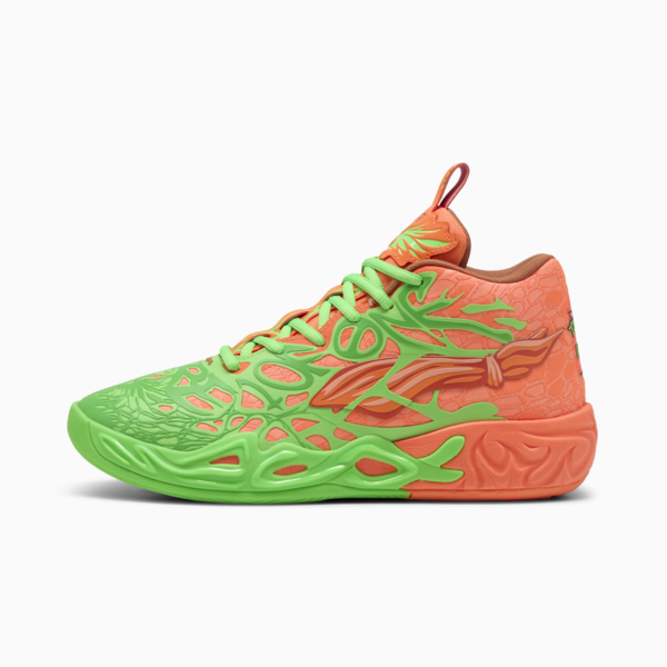 Zapatillas PUMA HOOPS x TORTUGAS NINJA MB.04 L&M, Fluro Green Pes-PUMA Green-Bright Aqua-Orange Glow, large-ARG