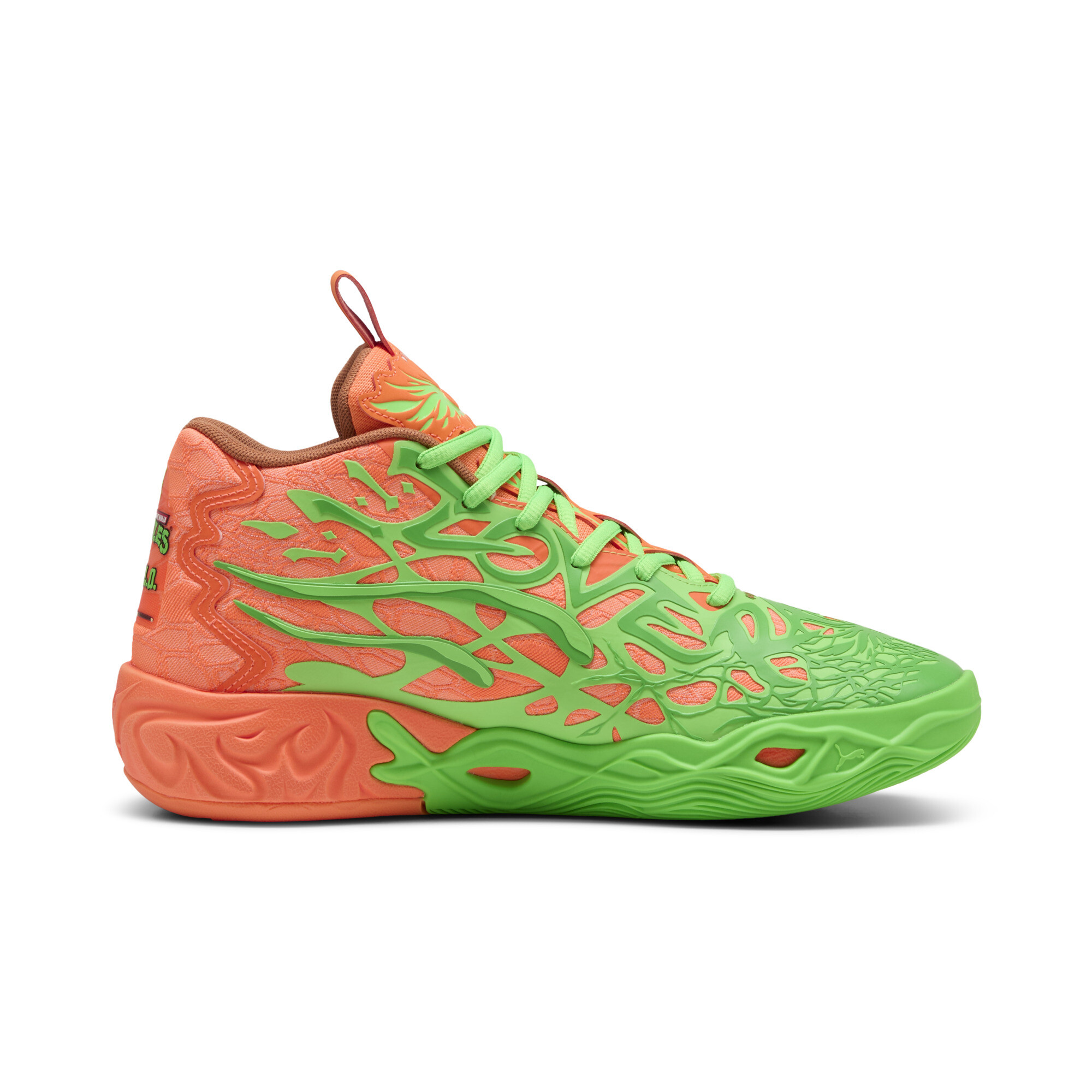 PUMA HOOPS x TMNT MB.04 LM uniseks basketbalschoenen, Groen, Maat 40 thumbnail 4