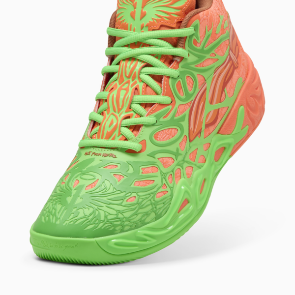 Zapatillas PUMA HOOPS x TORTUGAS NINJA MB.04 L&M, Fluro Green Pes-PUMA Green-Bright Aqua-Orange Glow, large-ARG