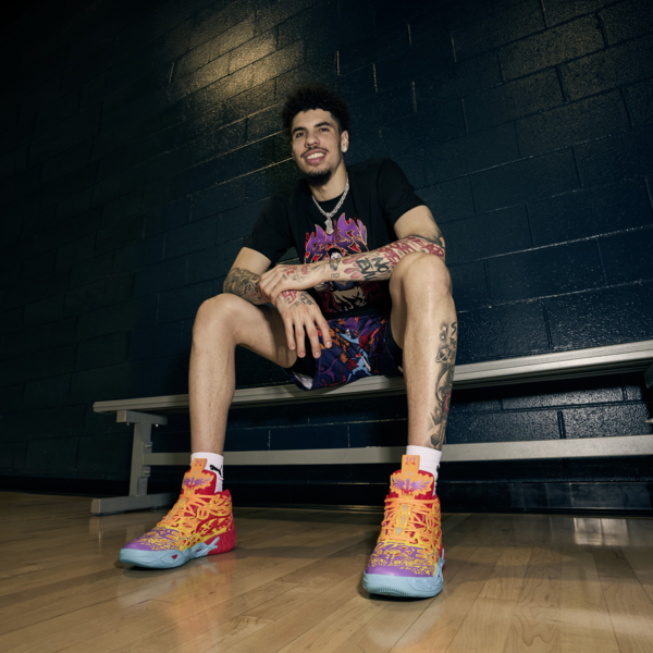 Zapatillas de básquet MB.04 Phoenix, PUMA Red-Orange Glow-Fluro Orange Pes-Purple Glimmer, large-ARG