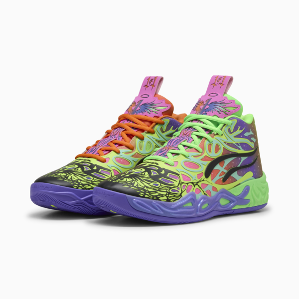 MB.04 Be You Basketball Shoes Unisex, PUMA Black-Electric Peppermint-Fluro Green Pes, large-ZAF