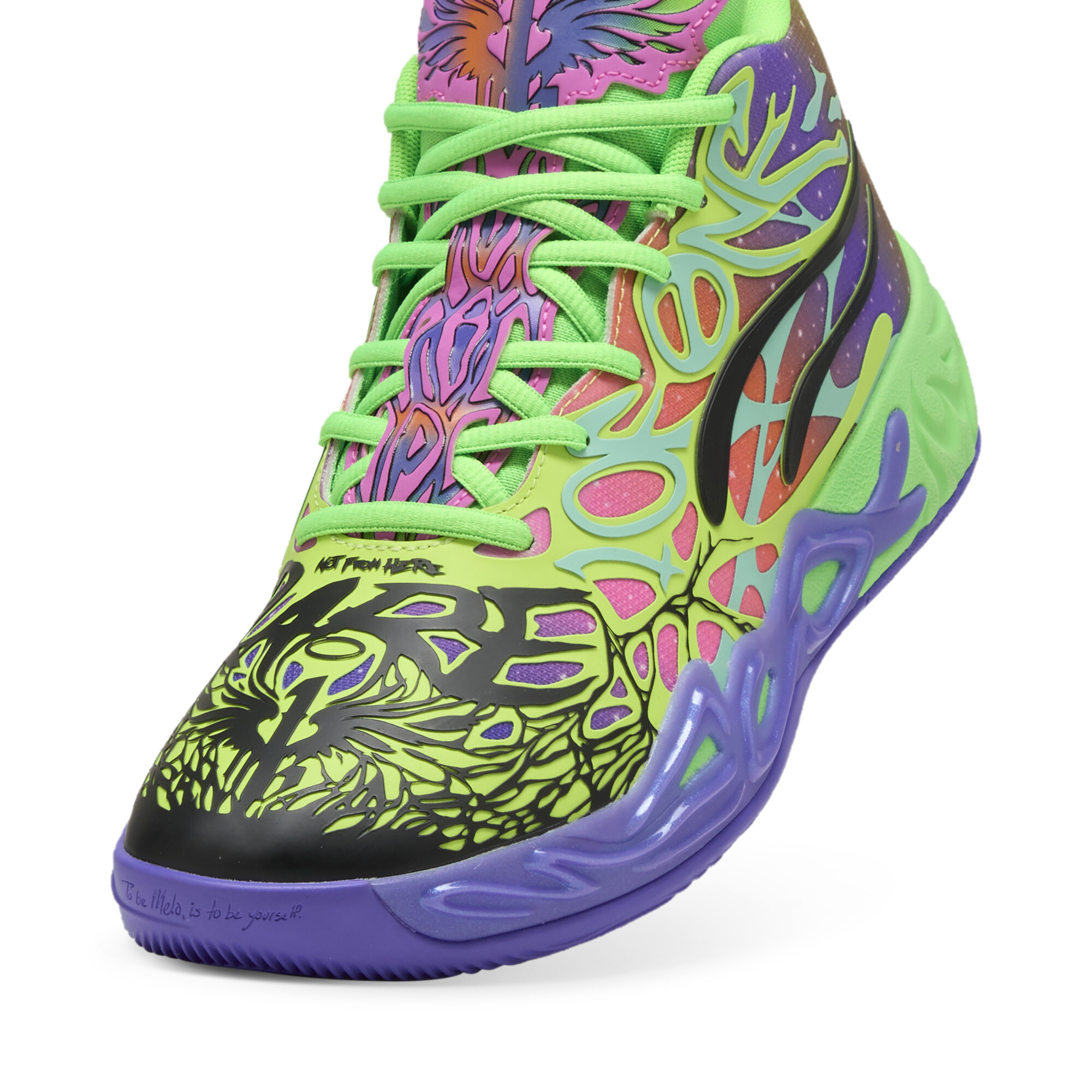 PUMA MB.04 Be You uniseks basketbalschoenen, Groen/Zwart, Maat 40 thumbnail 3