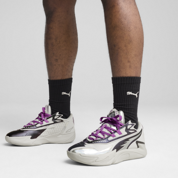 Scoot Zeros II Sterling Basketball Shoes Unisex, Feather Gray-Wild Berry, large-MEX