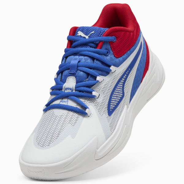The Dagger Basketball Shoes Unisex, PUMA White-Mountain Blue-For All Time Red, large-MEX