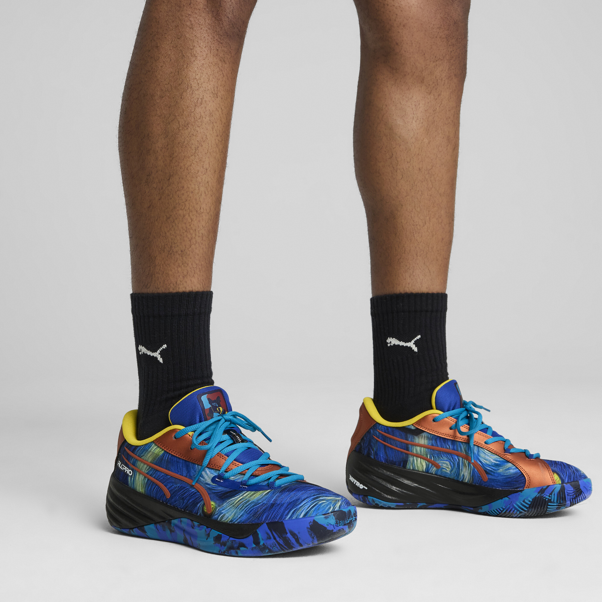 PUMA All-Pro NITROâ¢ SQD Dylan Exhibit uniseks basketbalschoenen, Blauw, Maat 48 thumbnail 8