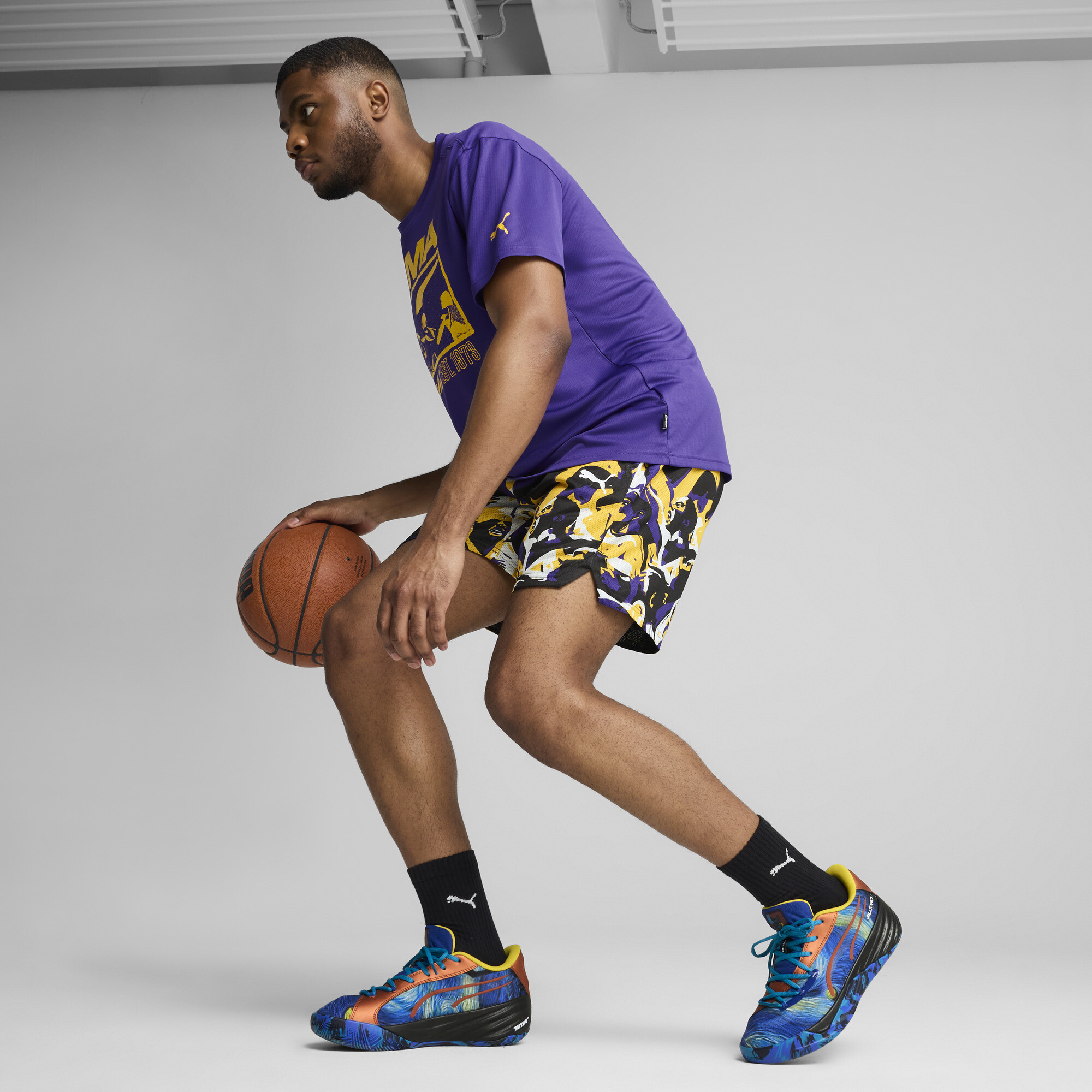 PUMA All-Pro NITROâ¢ SQD Dylan Exhibit uniseks basketbalschoenen, Blauw, Maat 48 thumbnail 7