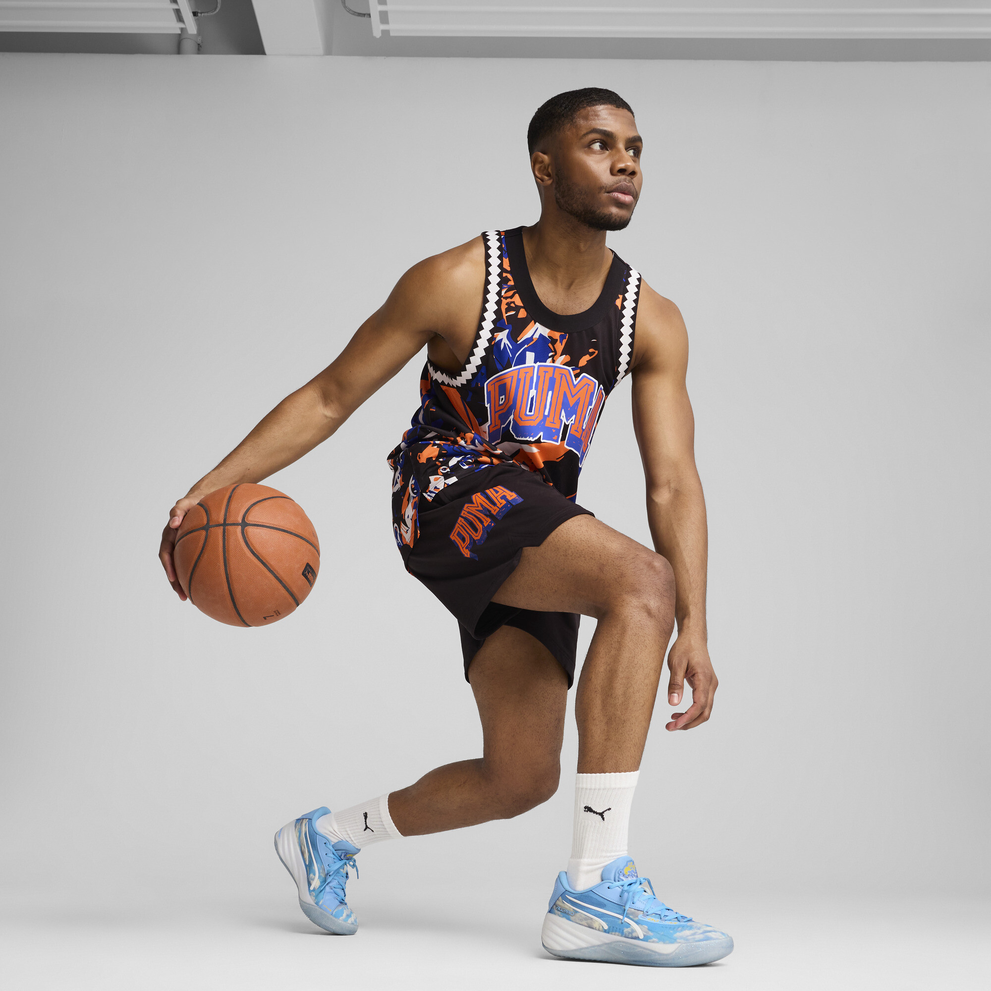 PUMA All-Pro NITROâ¢ Dennis SchrÃ¶der uniseks basketbalschoenen, Blauw/Wit, Maat 42 thumbnail 7