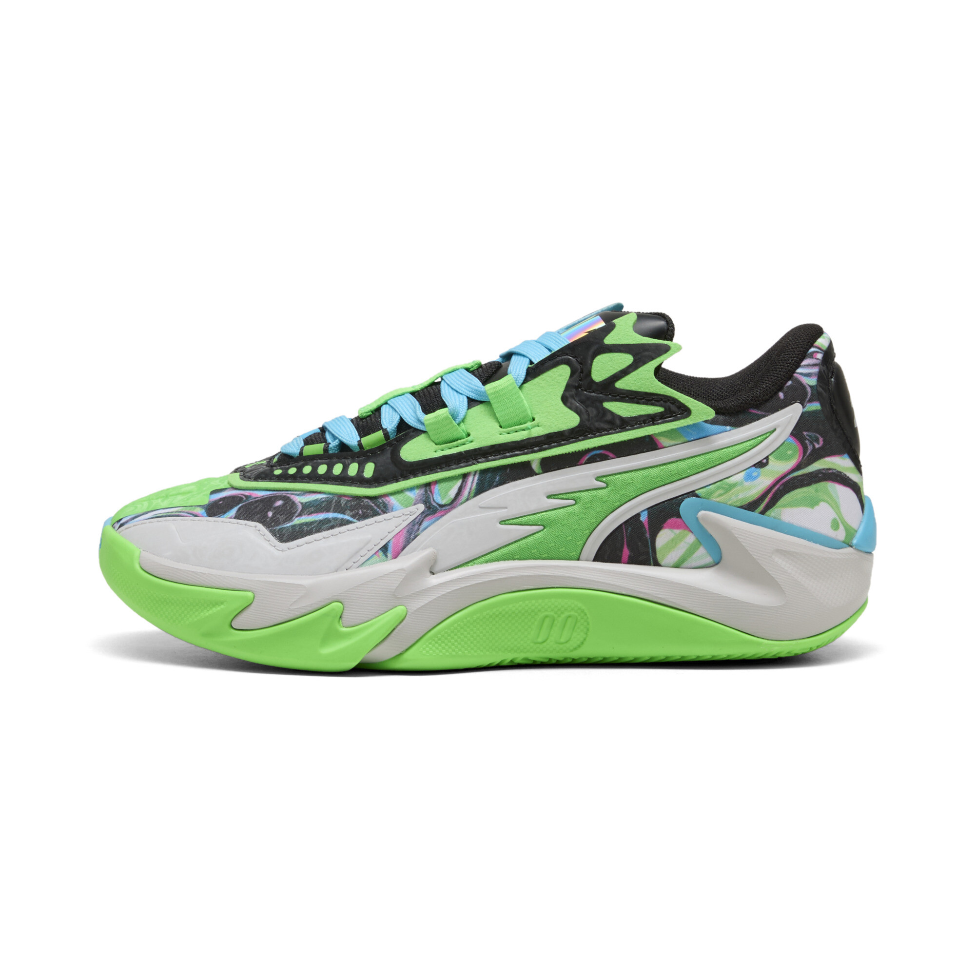 Puma Scoot Zeros II 2K Basketballschuhe Teenager Für Für Kinder | Mit Plain | Bright Aqua/Feather Gray | Größe: 39