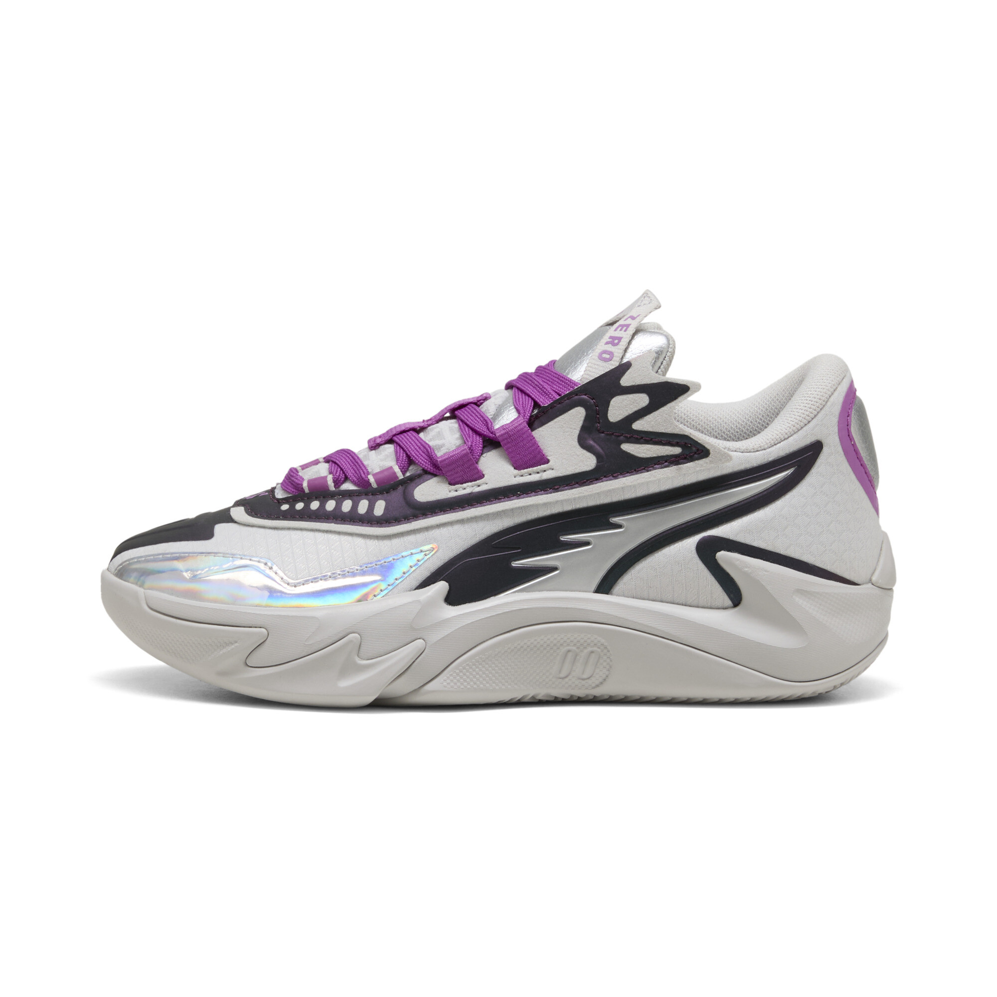 Puma Scoot Zeros II Sterling Basketballschuhe Teenager Für Für Kinder | Mit Plain | Feather Gray/Wild Berry | Größe: 36