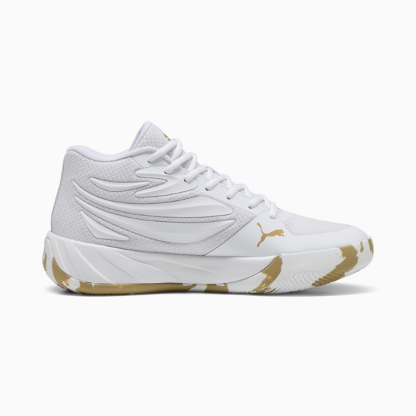 Court Pro Marble Basketball Shoes Unisex, PUMA White-Matte Puma Gold, large-MEX
