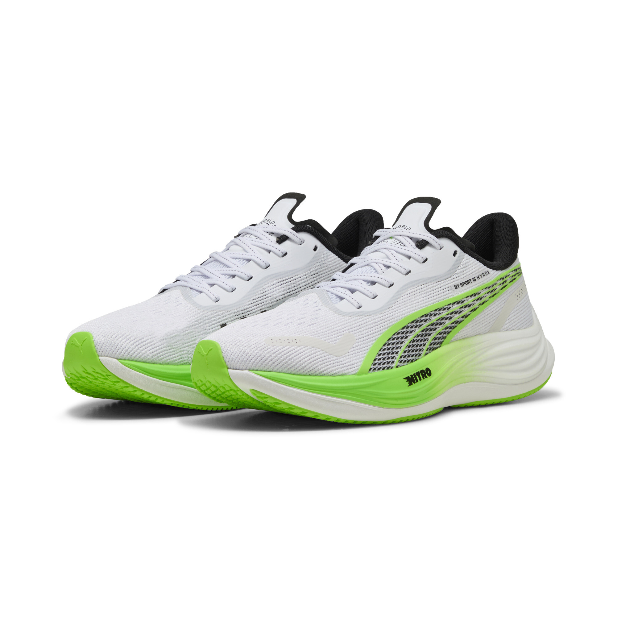 Puma x HYROX Velocity NITRO™ 3 Laufschuhe Herren | White/Green Glare | Größe: 47