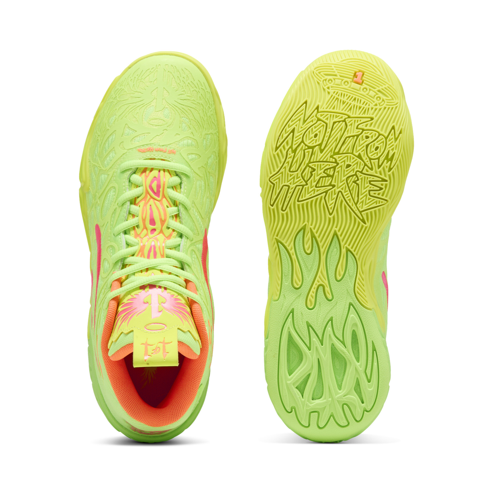 PUMA MB.04 Gem uniseks basketbalschoenen, Roze/Groen/Geel, Maat 52 thumbnail 5