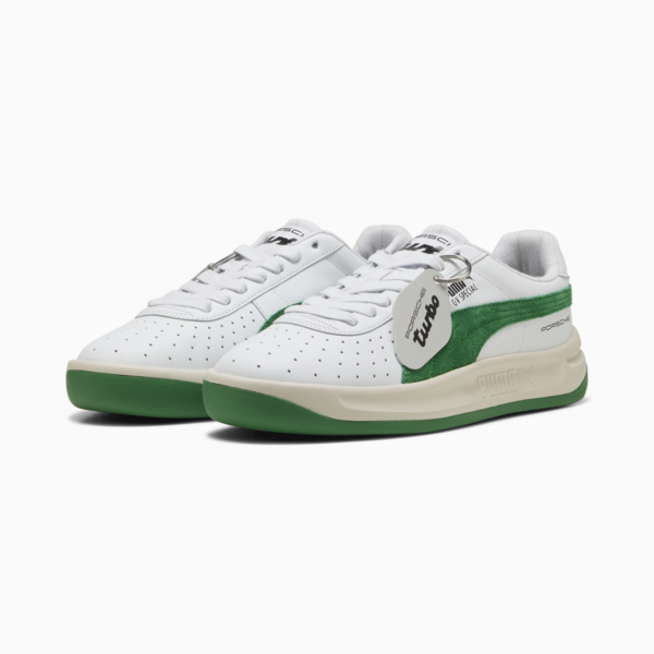 Porsche Legacy GV Special Pinstripe Hero Sneakers, PUMA White-Archive Green, large-ZAF