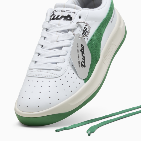 Porsche Legacy GV Special Pinstripe Hero Sneakers, PUMA White-Archive Green, large-ZAF