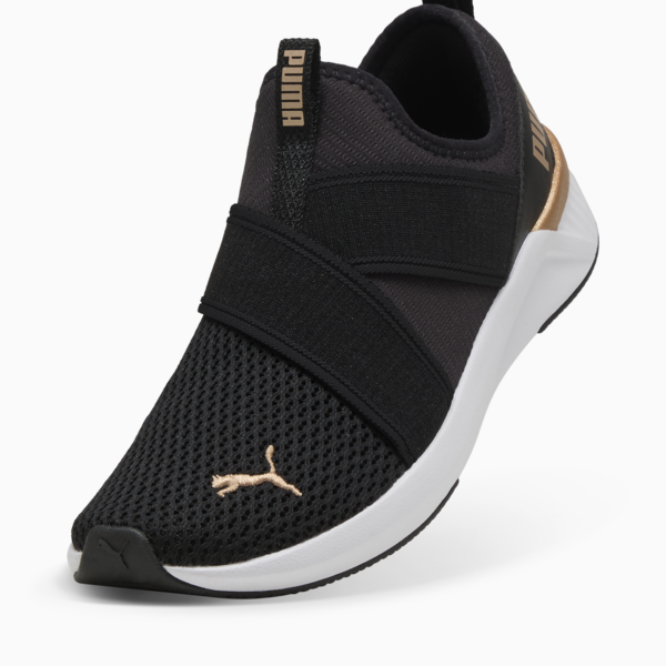 SOFTRIDE Harli Slip-On Running Shoes Women, PUMA Black-PUMA White-PUMA Gold, large-MEX