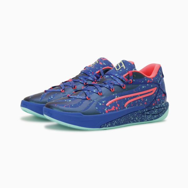 Zapatillas de baloncesto Stewie 4 Night Vision para mujer, Vivid Blue-Electric Peppermint, large-ARG