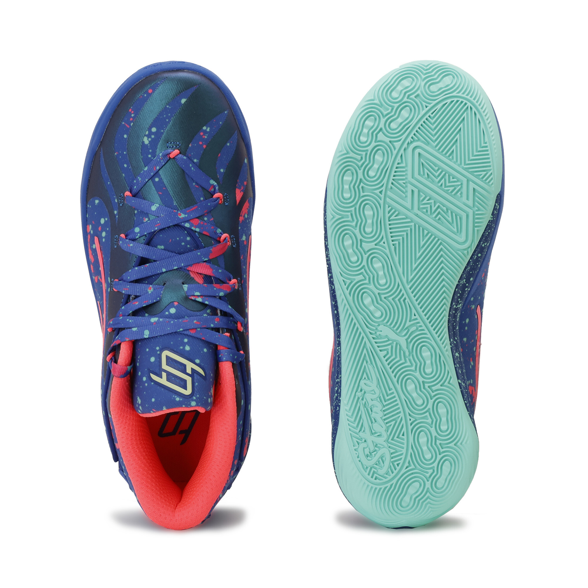 PUMA Stewie 4 Night Vision basketbalschoenen voor Dames, Blauw, Maat 35,5 thumbnail 4