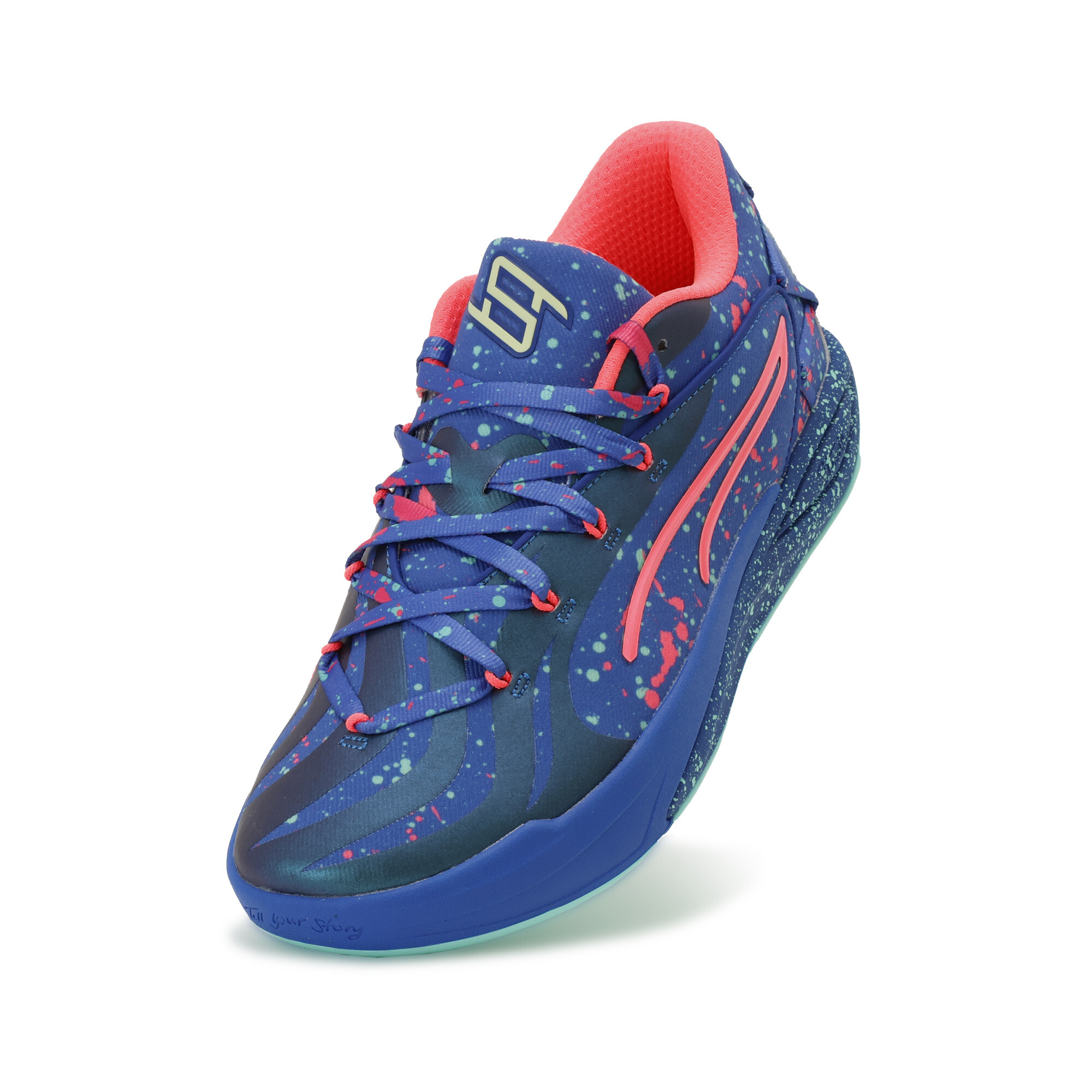 PUMA Stewie 4 Night Vision basketbalschoenen voor Dames, Blauw, Maat 35,5 thumbnail 2