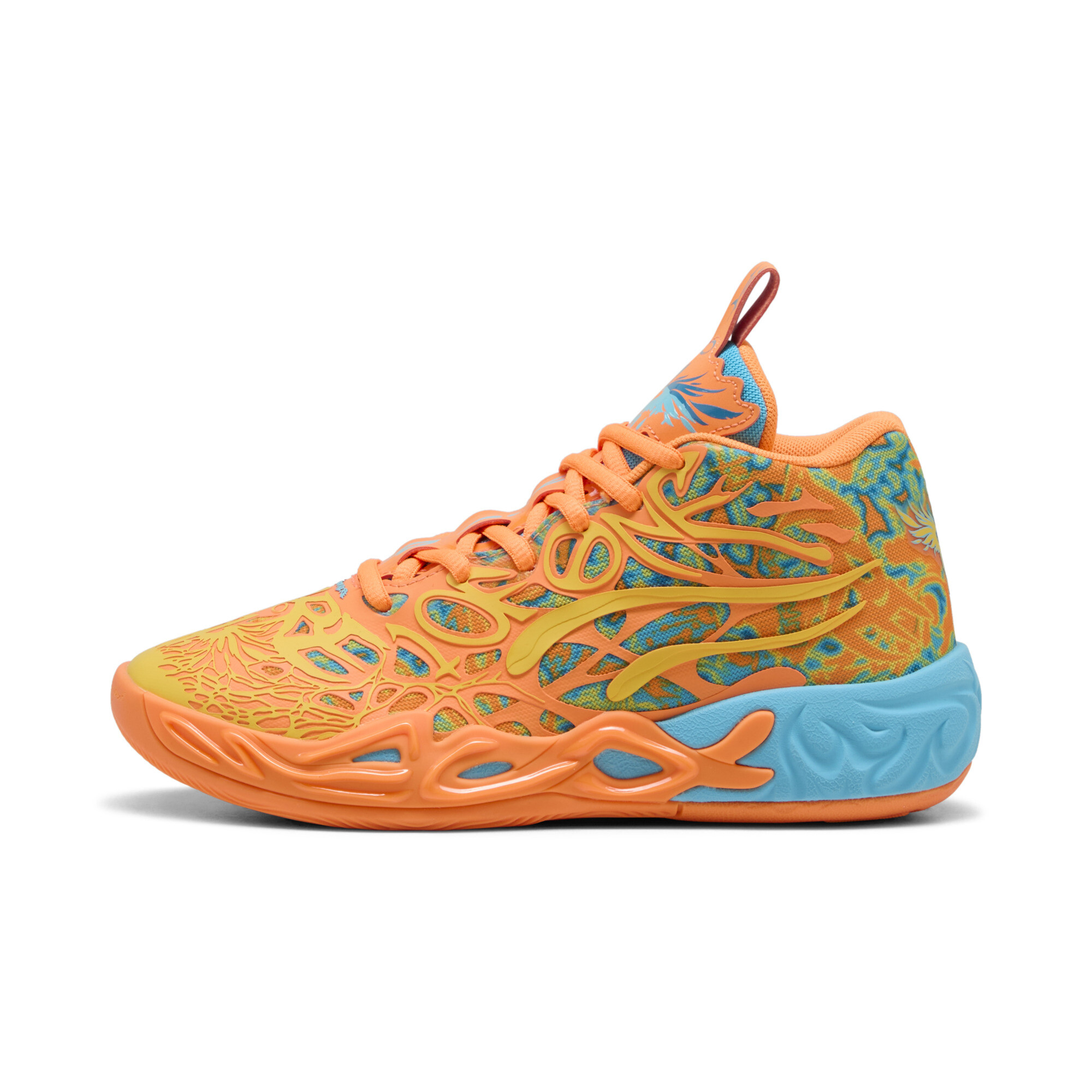 Puma MB.04 Graffiti Basketballschuhe Teenager Für Für Kinder | Mit Colorful | Bright Aqua/Heat Fire | Größe: 38.5