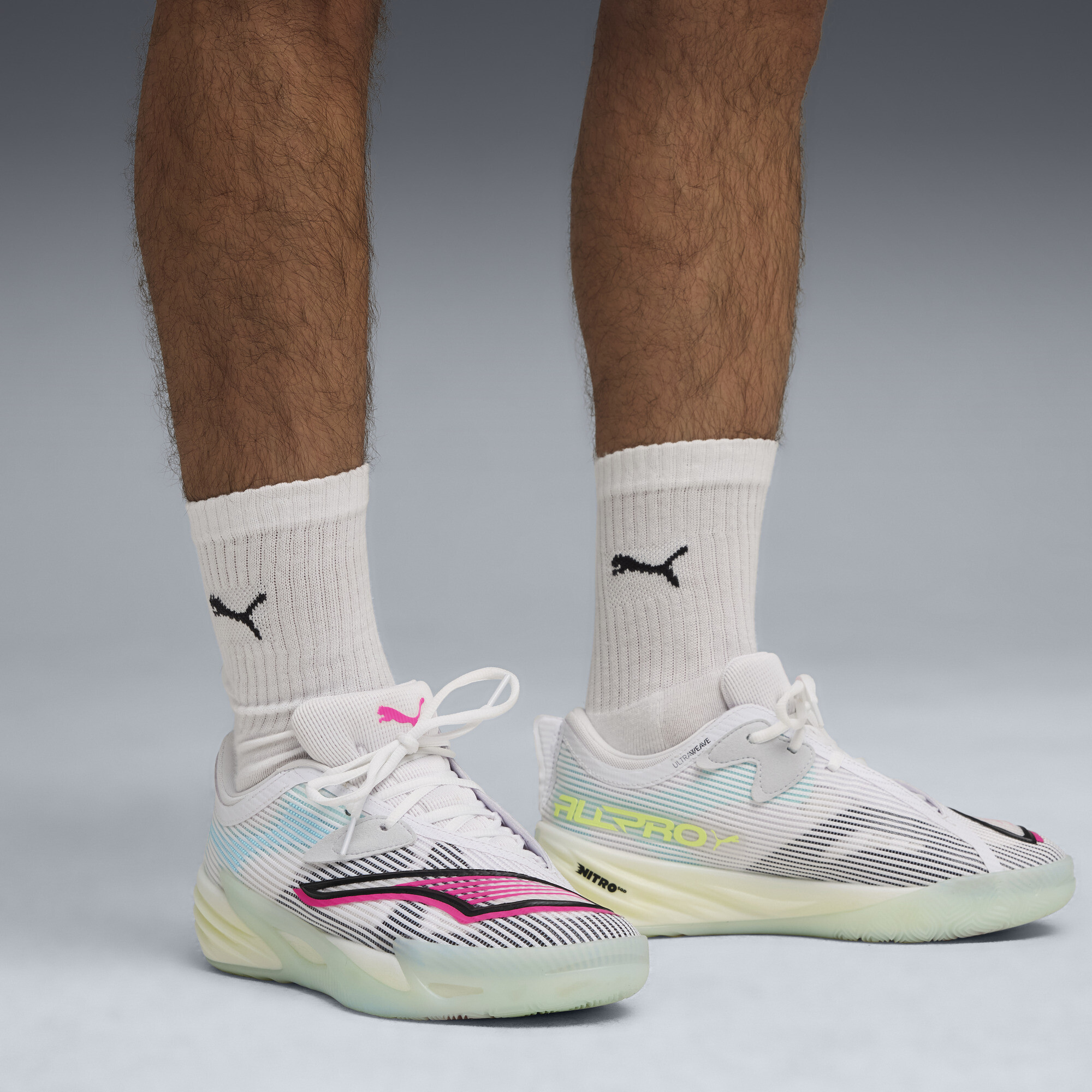 PUMA All-Pro NITROâ¢ 2 uniseks basketbalschoenen, Wit, Maat 41 thumbnail 9