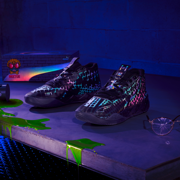 PUMA HOOPS x TNMT MB.01 Baxter Stockman Basketball Shoes Youth, PUMA Black-PUMA Red, large-MEX