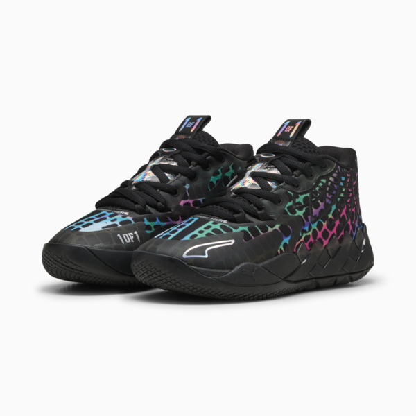 PUMA HOOPS x TNMT MB.01 Baxter Stockman Basketball Shoes Youth, PUMA Black-PUMA Red, large-MEX
