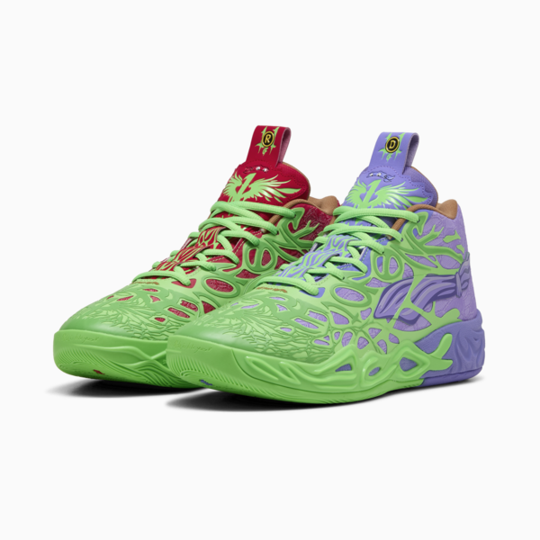 Tenis PUMA x TORTUGAS NINJA Suede XL, Fluro Green Pes-PUMA Red-Dark Amethyst, large-MEX