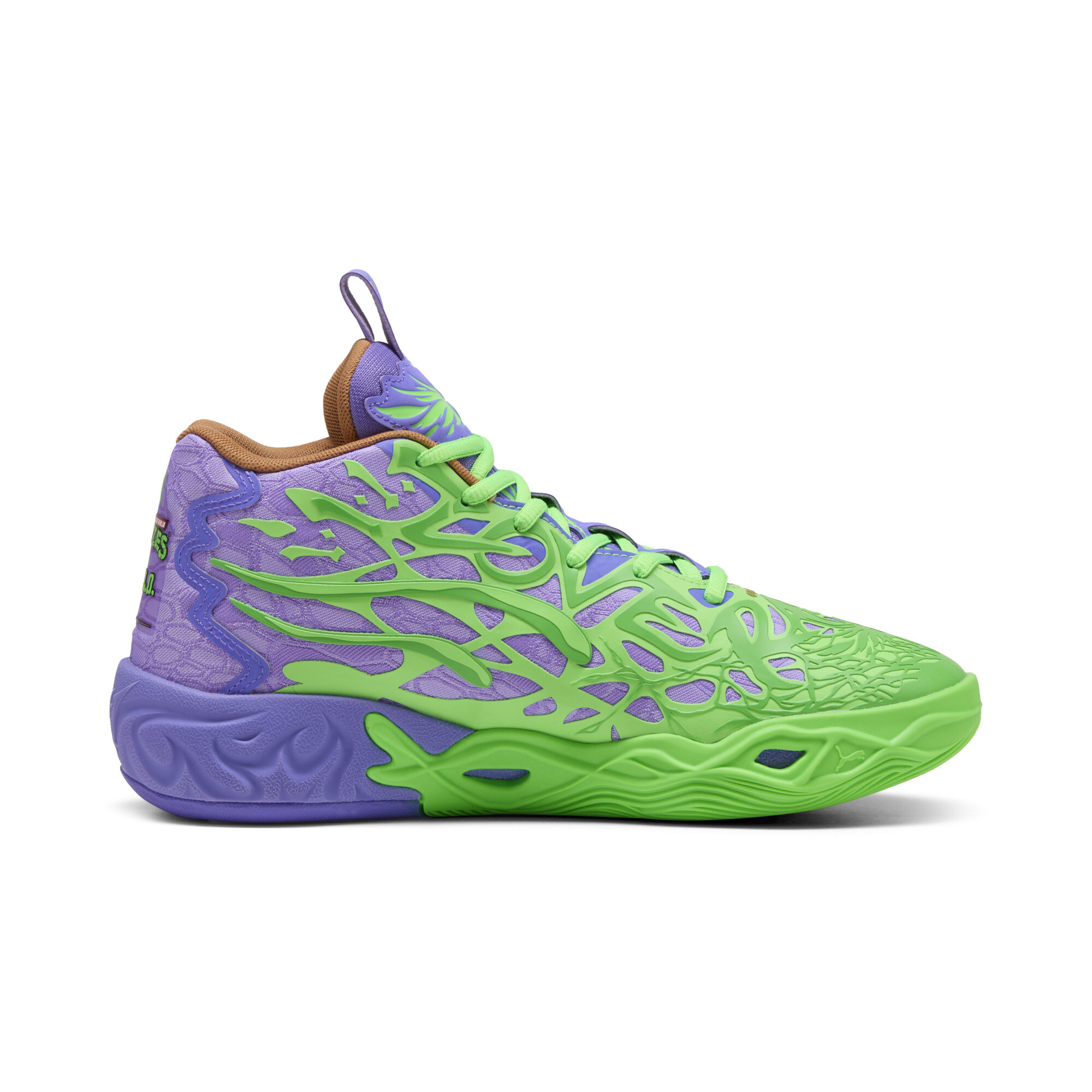 PUMA HOOPS x TMNT MB.04 RD uniseks basketbalschoenen, Groen/Rood, Maat 46 thumbnail 4