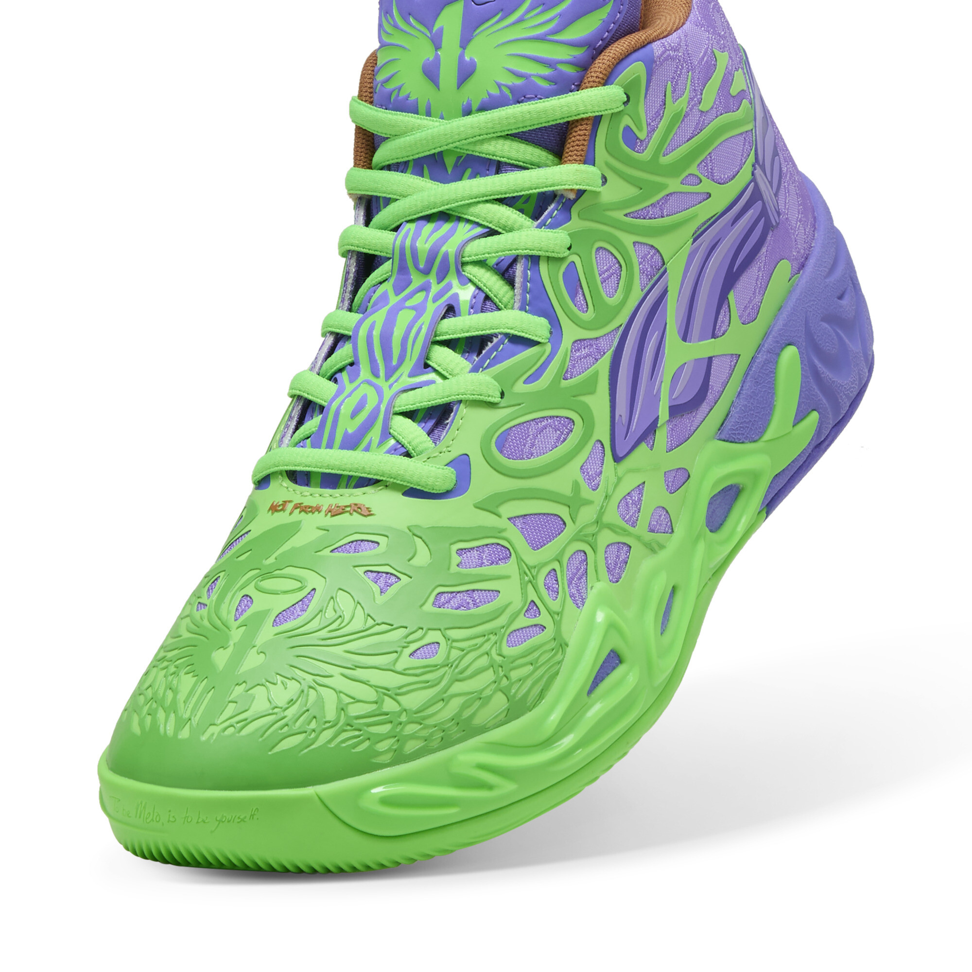 PUMA HOOPS x TMNT MB.04 RD uniseks basketbalschoenen, Groen/Rood, Maat 46 thumbnail 3