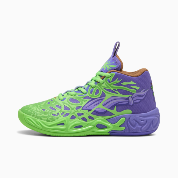 PUMA HOOPS x TMNT MB.04 RD Basketball Shoes Youth, Fluro Green Pes-PUMA Red-Dark Amethyst, large-ZAF