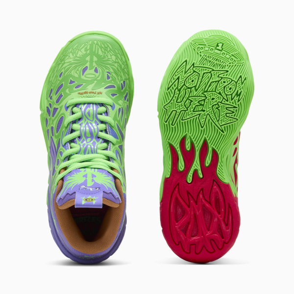 PUMA HOOPS x TMNT MB.04 RD Basketball Shoes Youth, Fluro Green Pes-PUMA Red-Dark Amethyst, large-ZAF