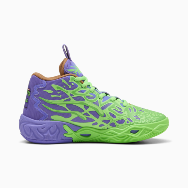 PUMA HOOPS x TMNT MB.04 RD Basketball Shoes Youth, Fluro Green Pes-PUMA Red-Dark Amethyst, large-ZAF