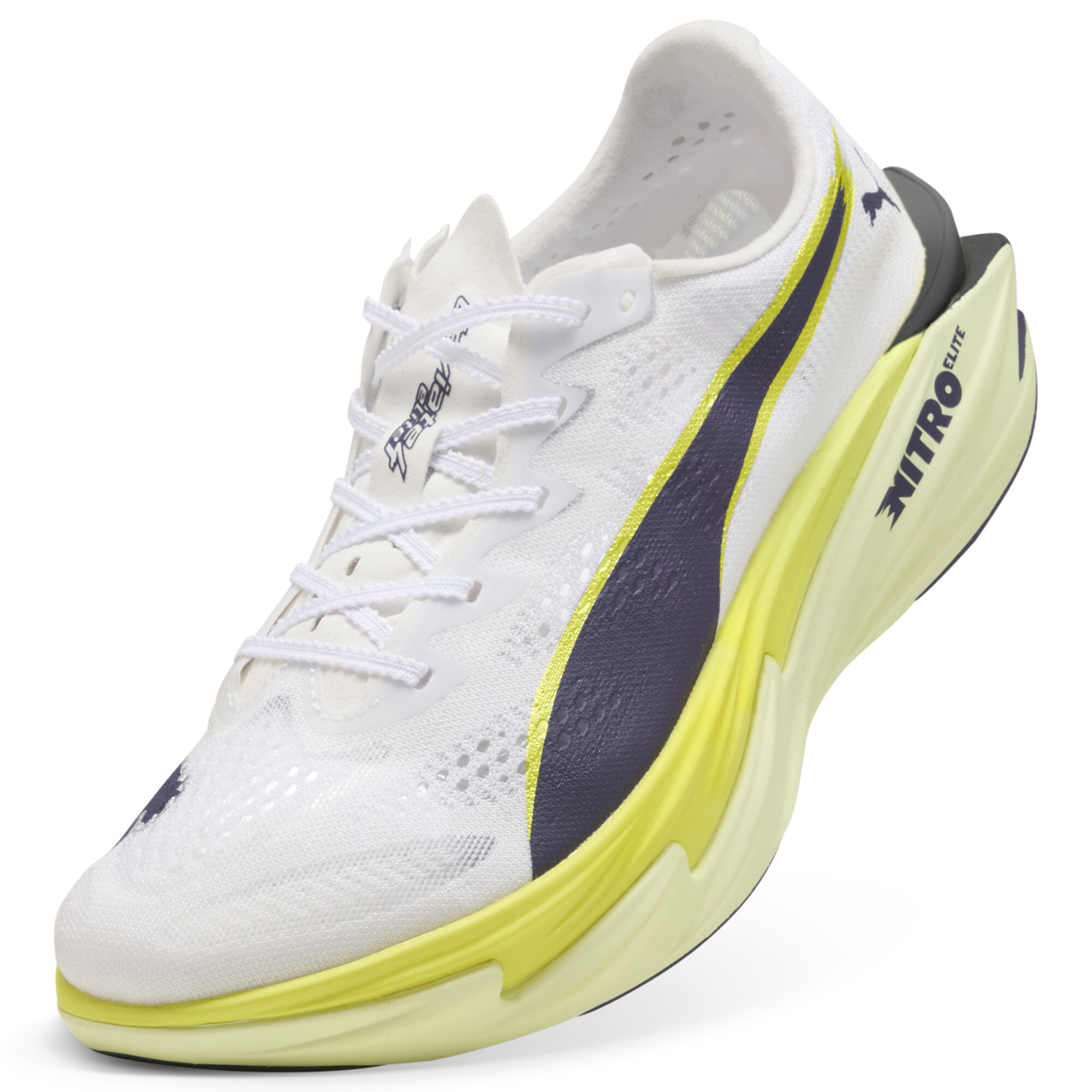 PUMA Deviate NITRO™ Elite 4 hardloopschoenen voor Dames, Groen/Wit, Maat 40,5 thumbnail 3