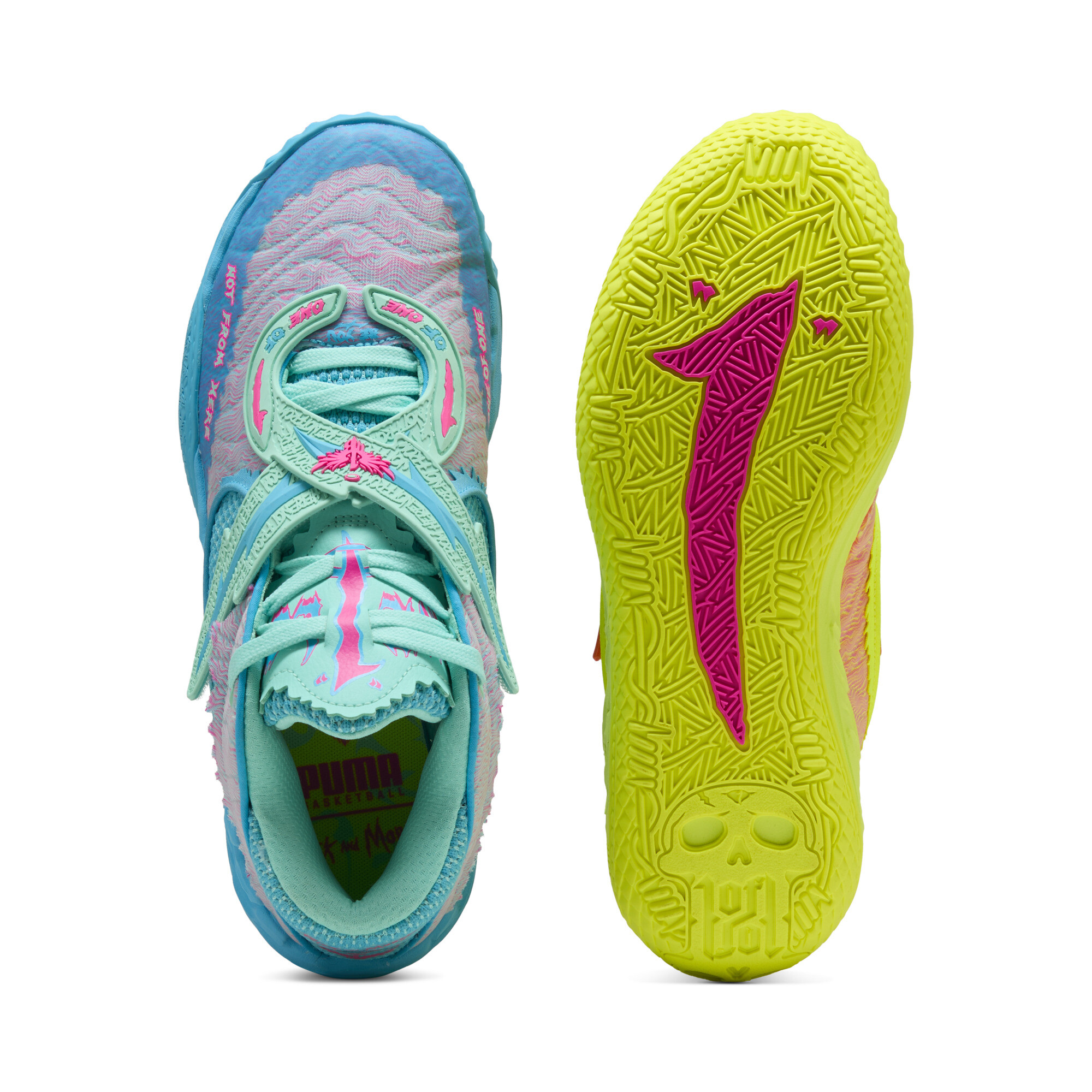 PUMA x RICK AND MORTY MB.05 basketbalschoenen uniseks, Oranje, Maat 52 thumbnail 5