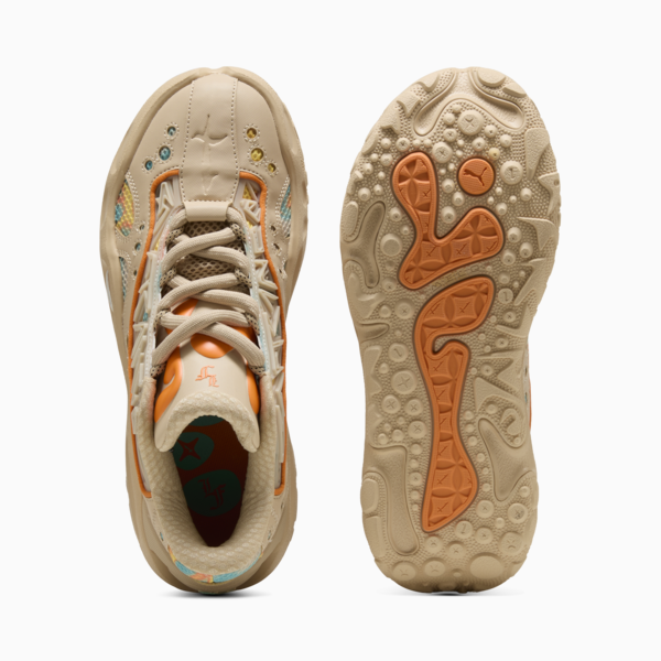 Tenis de basquetbol LaFrancé RNR, Light Sand-Orange Glo-Aquatic, large-MEX
