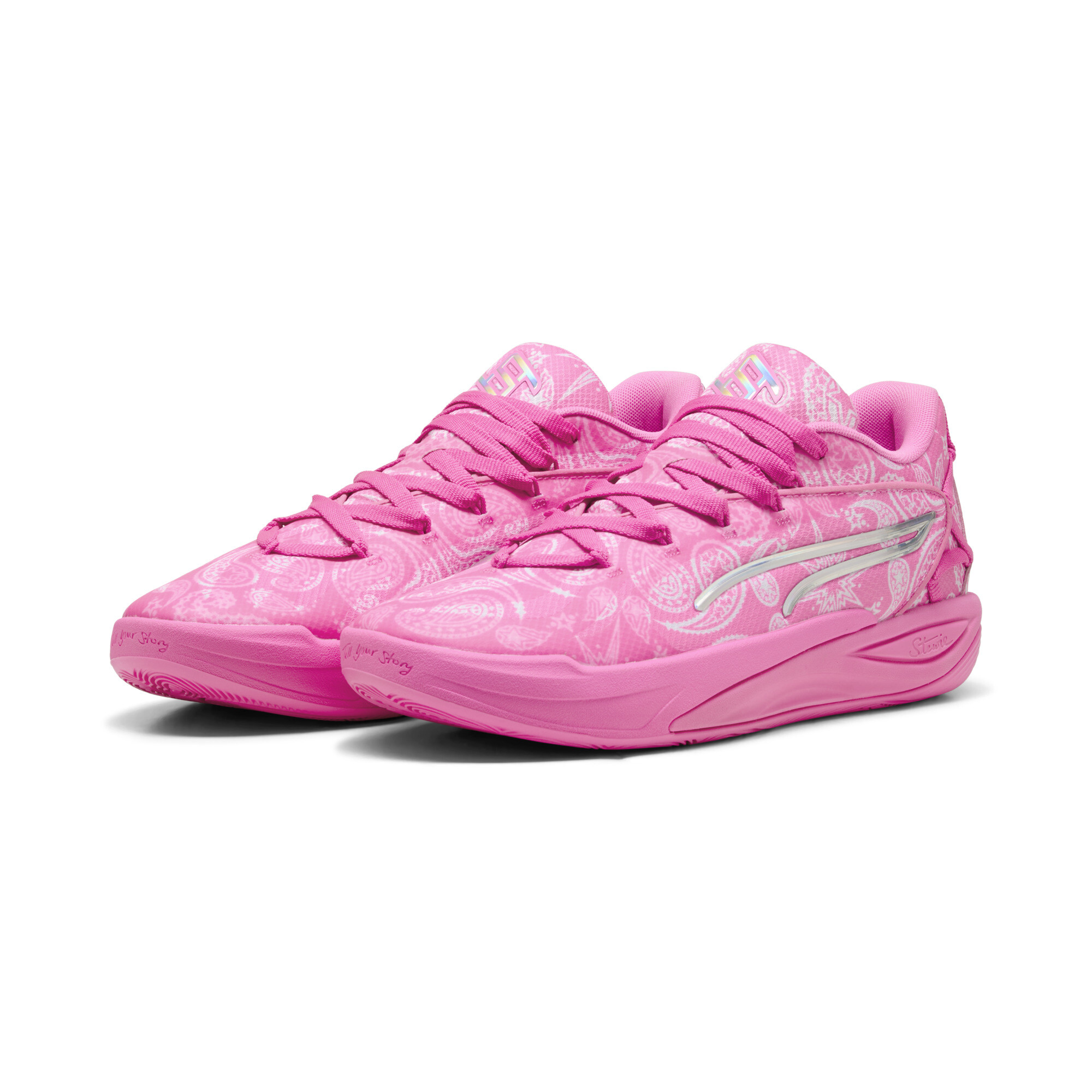 PUMA Stewie 4 ST4RZ basketbalschoenen voor Dames, Roze/Wit, Maat 43 thumbnail 6
