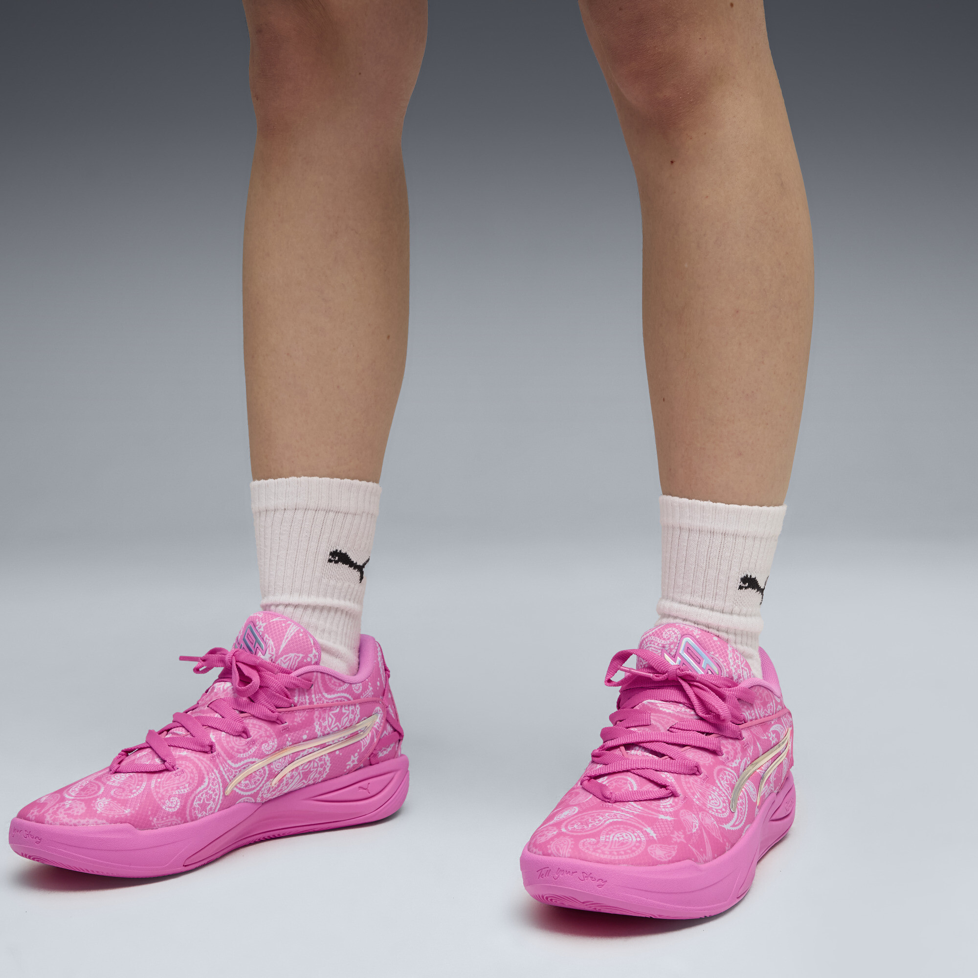 PUMA Stewie 4 ST4RZ basketbalschoenen voor Dames, Roze/Wit, Maat 43 thumbnail 8