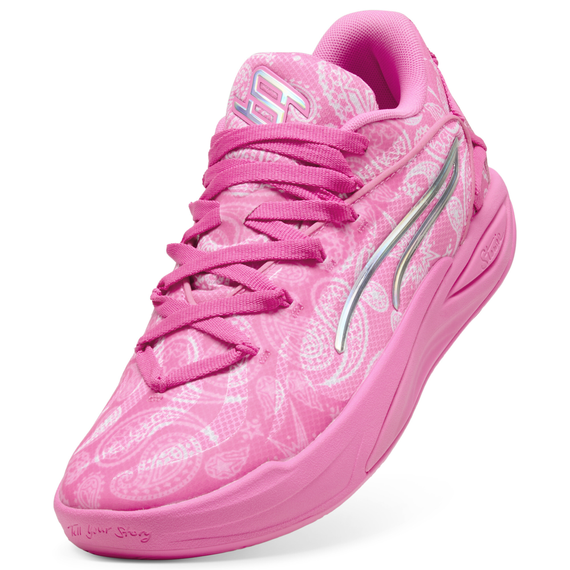 PUMA Stewie 4 ST4RZ basketbalschoenen voor Dames, Roze/Wit, Maat 43 thumbnail 2