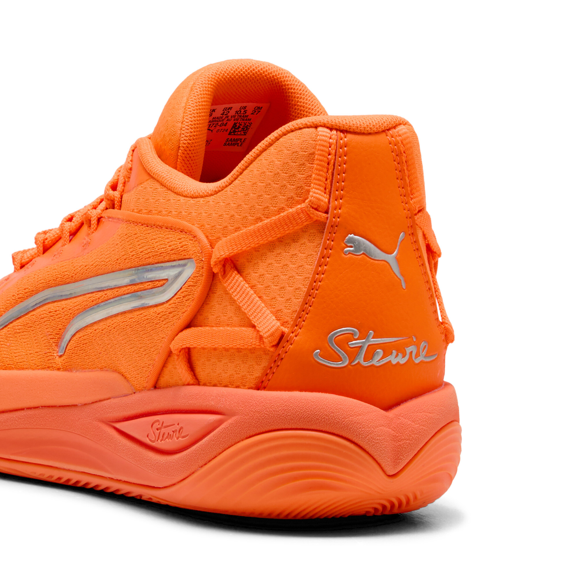 PUMA Stewie 4 Flawless basketbalschoenen voor Dames, Oranje, Maat 42,5 thumbnail 6