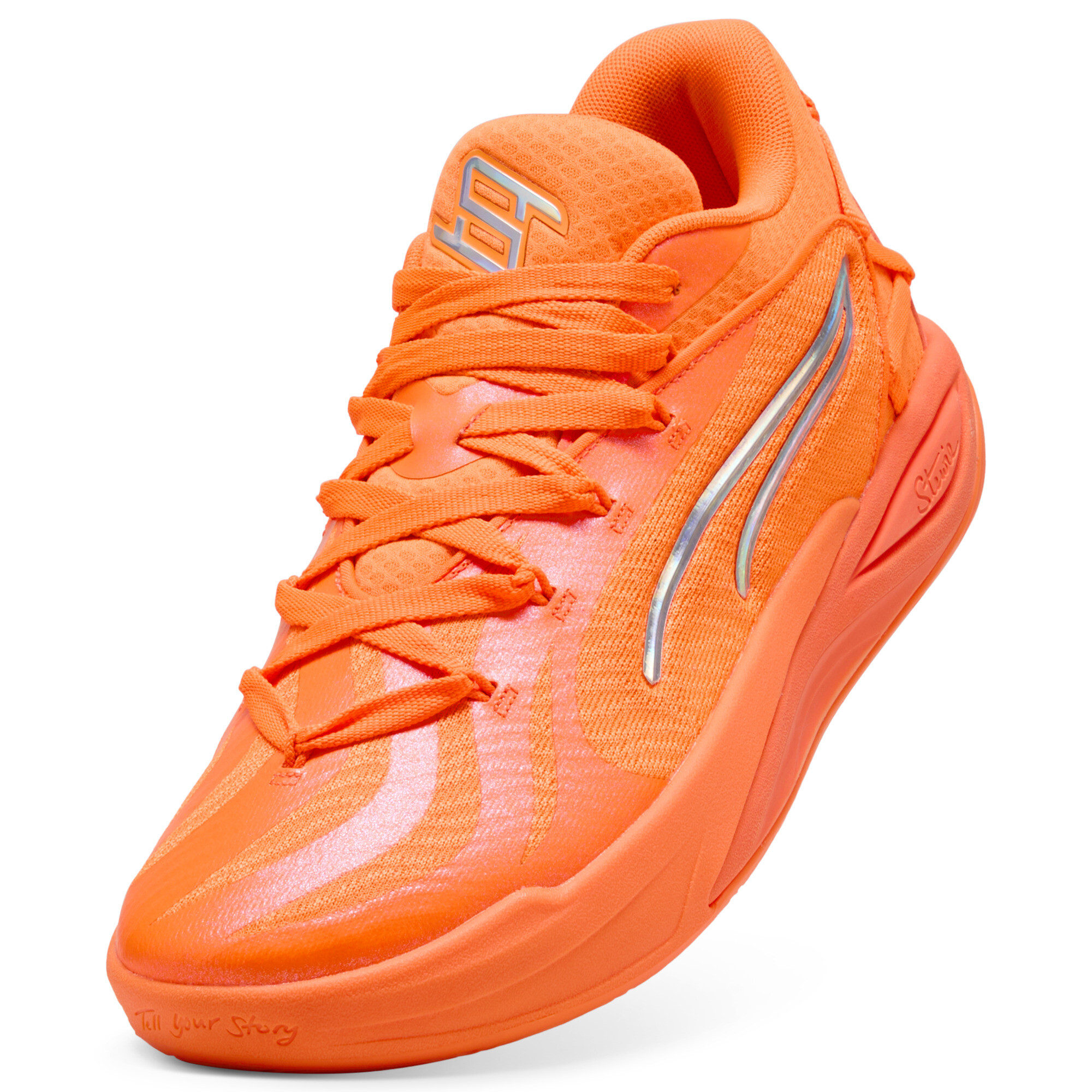PUMA Stewie 4 Flawless basketbalschoenen voor Dames, Oranje, Maat 42,5 thumbnail 3
