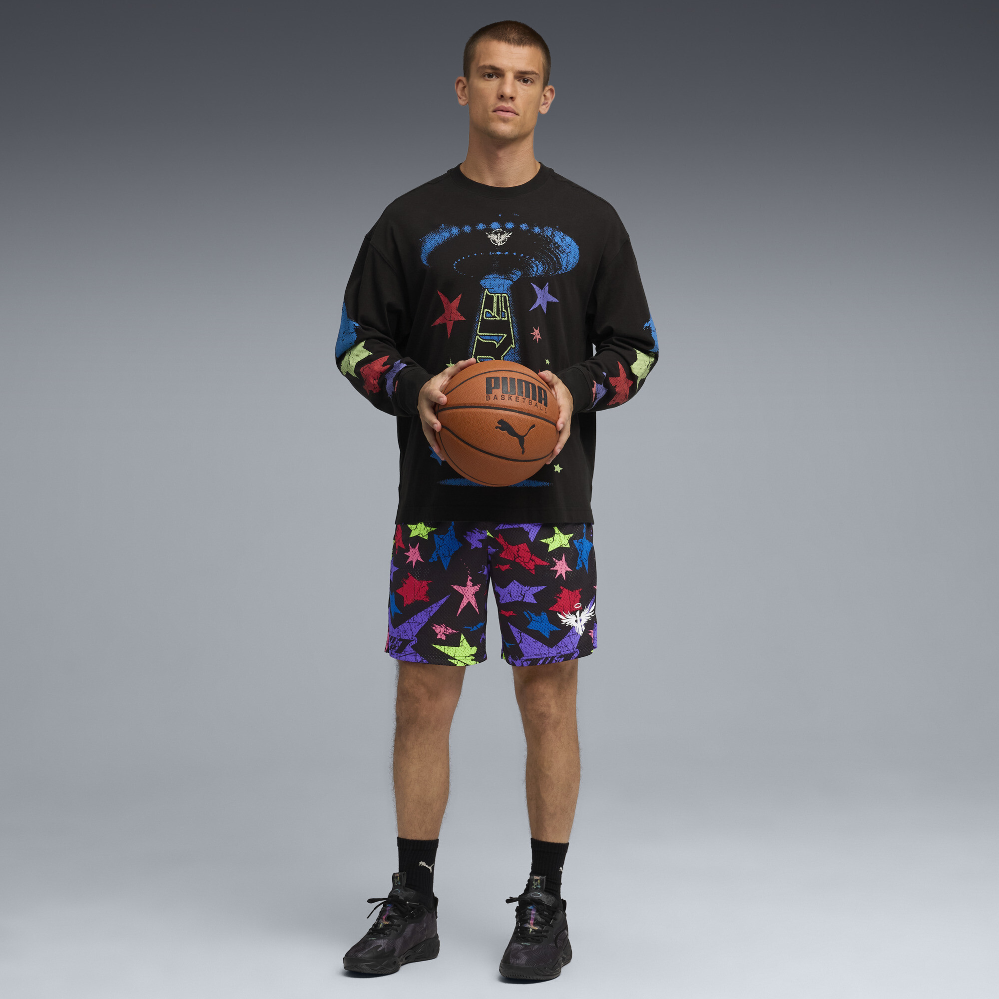 PUMA MB.04 Lo Team uniseks basketbalschoenen, Zwart, Maat 42,5 thumbnail 8